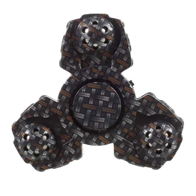 Woven Pattern EDC Tri-Spinner Fidget Spinner Finger Toy Fast Bearing-1