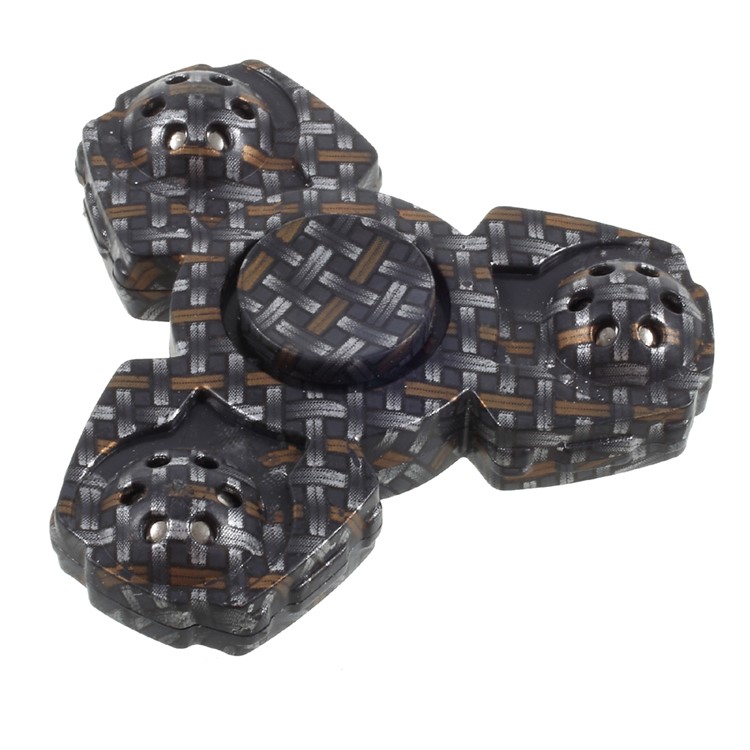 Woven Pattern EDC Tri-Spinner Fidget Spinner Finger Toy Fast Bearing-2