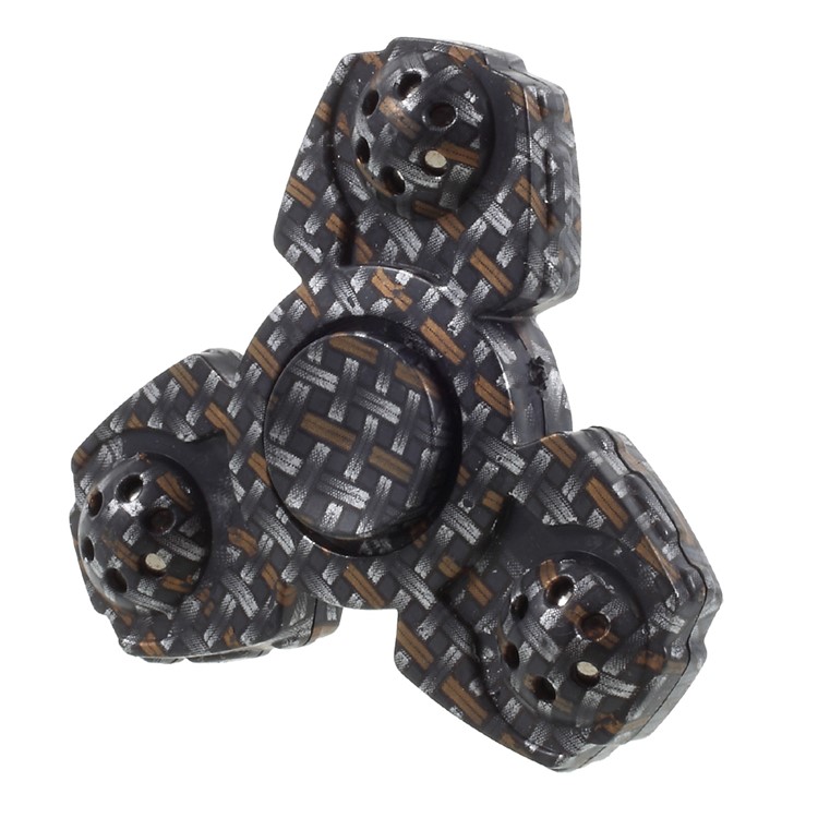 Woven Pattern EDC Tri-Spinner Fidget Spinner Finger Toy Fast Bearing-3