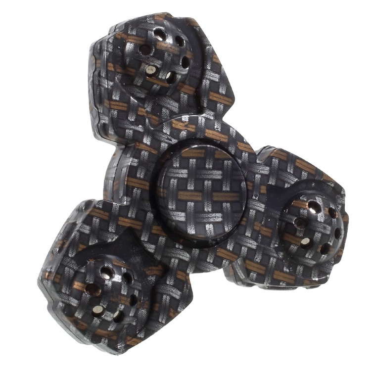 Woven Pattern EDC Tri-Spinner Fidget Spinner Finger Toy Fast Bearing-4