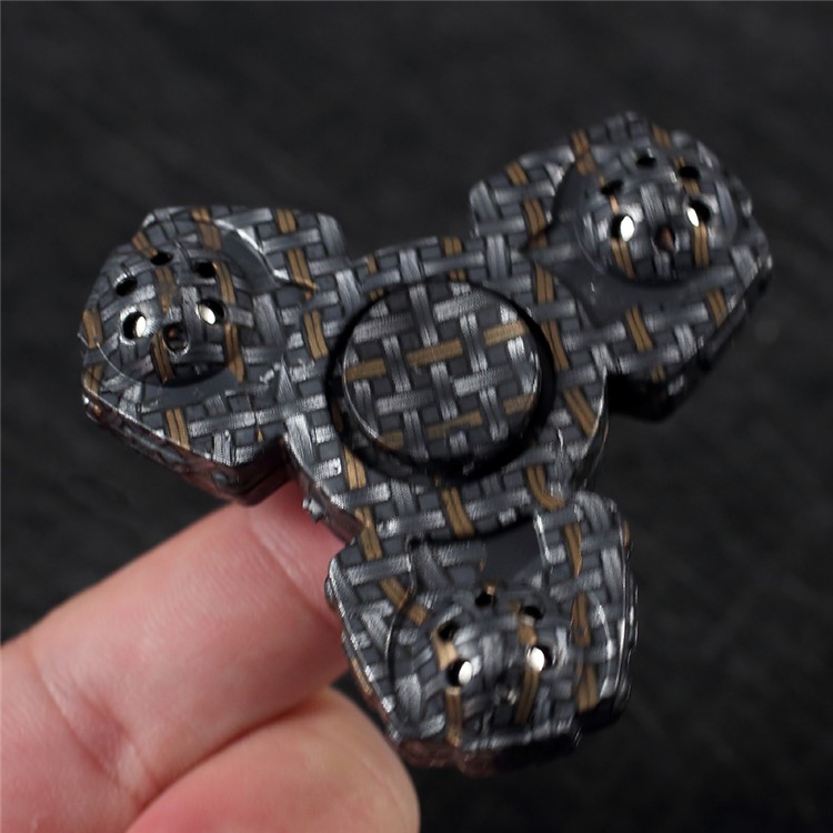 Woven Pattern EDC Tri-Spinner Fidget Spinner Finger Toy Fast Bearing-7