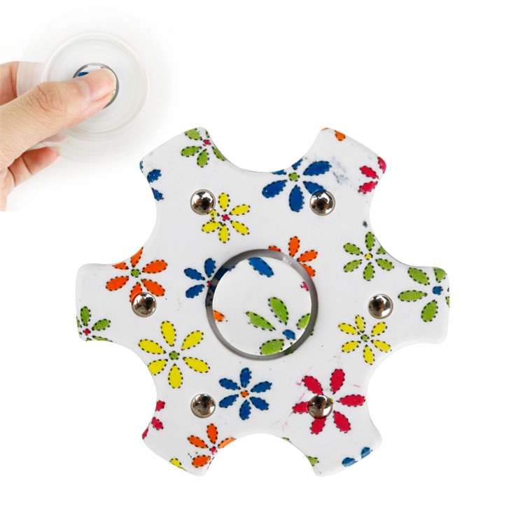 Flowers Pattern EDC Hexagon Spinner Fidget Spinner Finger Toy Fast Bearing-6