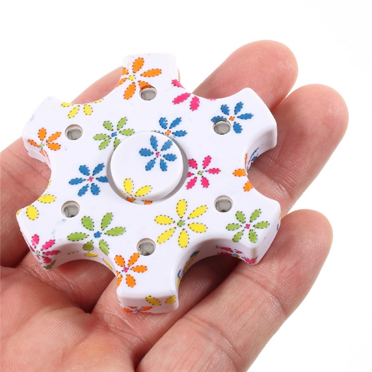 Flowers Pattern EDC Hexagon Spinner Fidget Spinner Finger Toy Fast Bearing-7