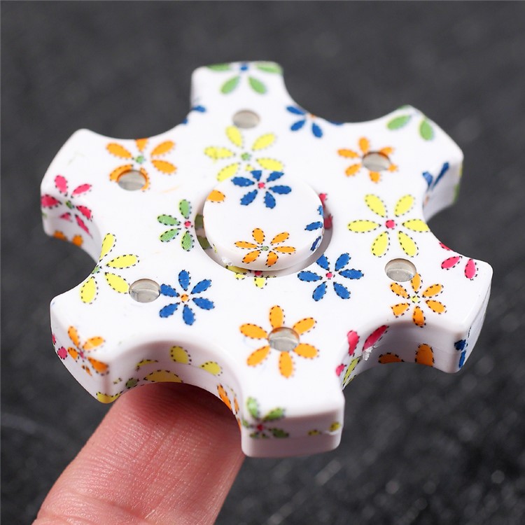 Flowers Pattern EDC Hexagon Spinner Fidget Spinner Finger Toy Fast Bearing-8