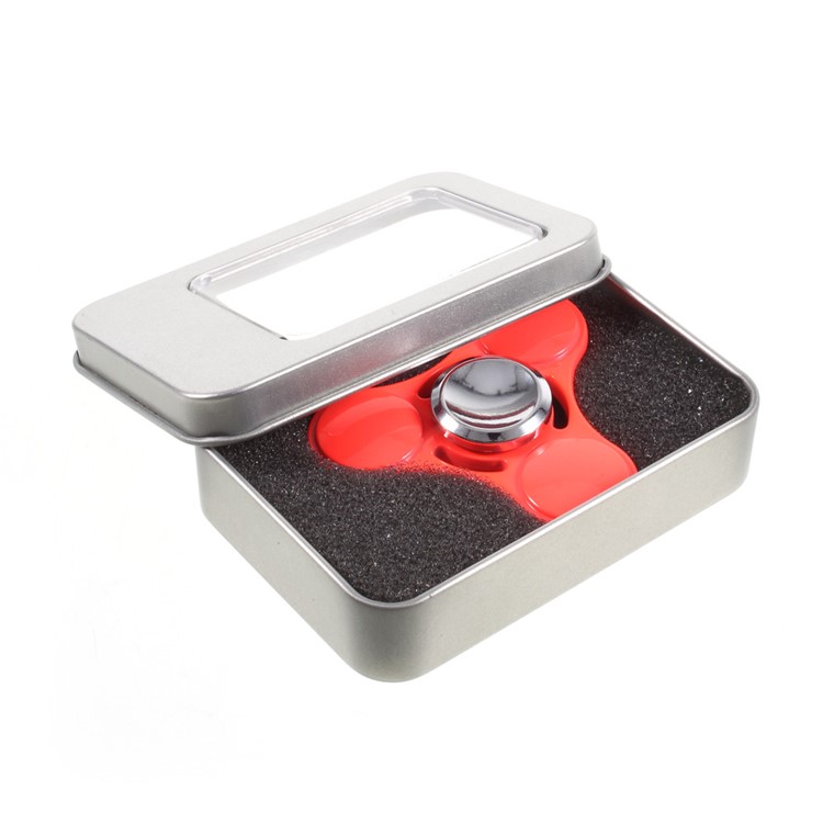 Tri-Spinner Fidget Toy Hand Spinner Stress Reducer Relieve Anxiety and Boredom - Red-10