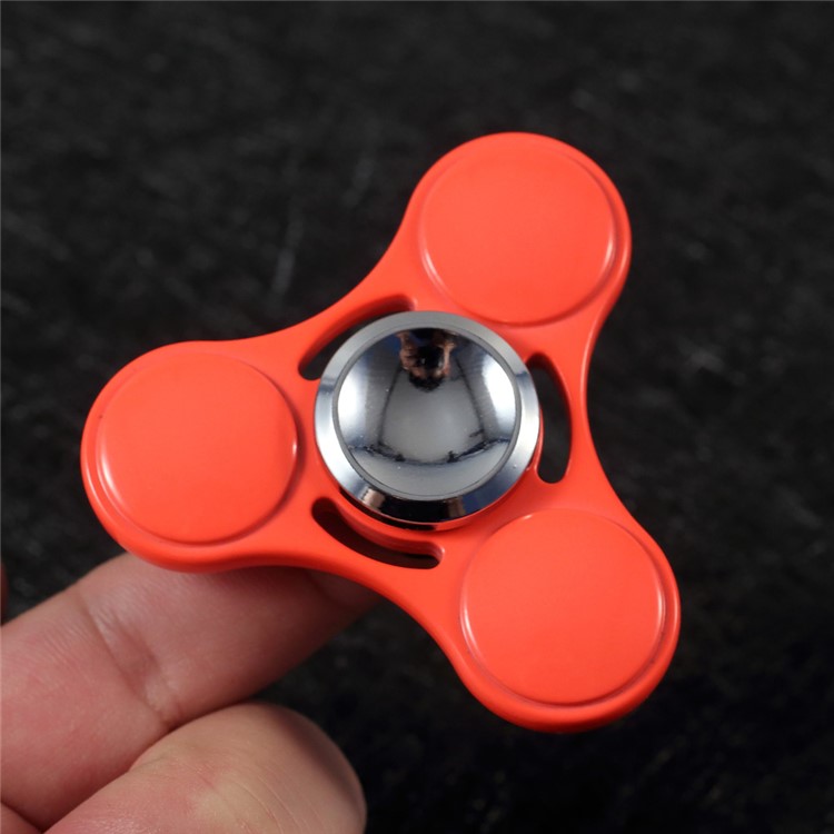 Tri-Spinner Fidget Toy Hand Spinner Stress Reducer Relieve Anxiety and Boredom - Red-2