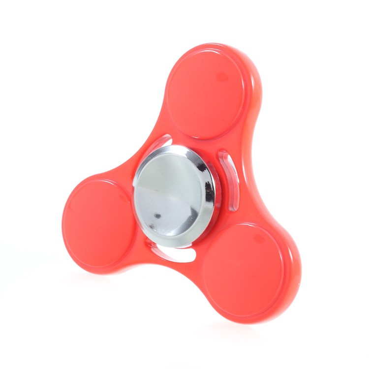 Tri-Spinner Fidget Toy Hand Spinner Stress Reducer Relieve Anxiety and Boredom - Red-6