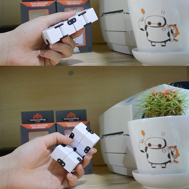 Infinity Fidget Cube Magic Folding Cube Stress Relief Toy for Adults & Kids - White-4