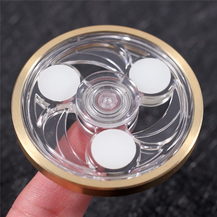 Transparent Round Fidget Spinner Luminous Finger Spinner Toy ADHD Focus Anxiety Relief Toys (CE/RoHS)-10