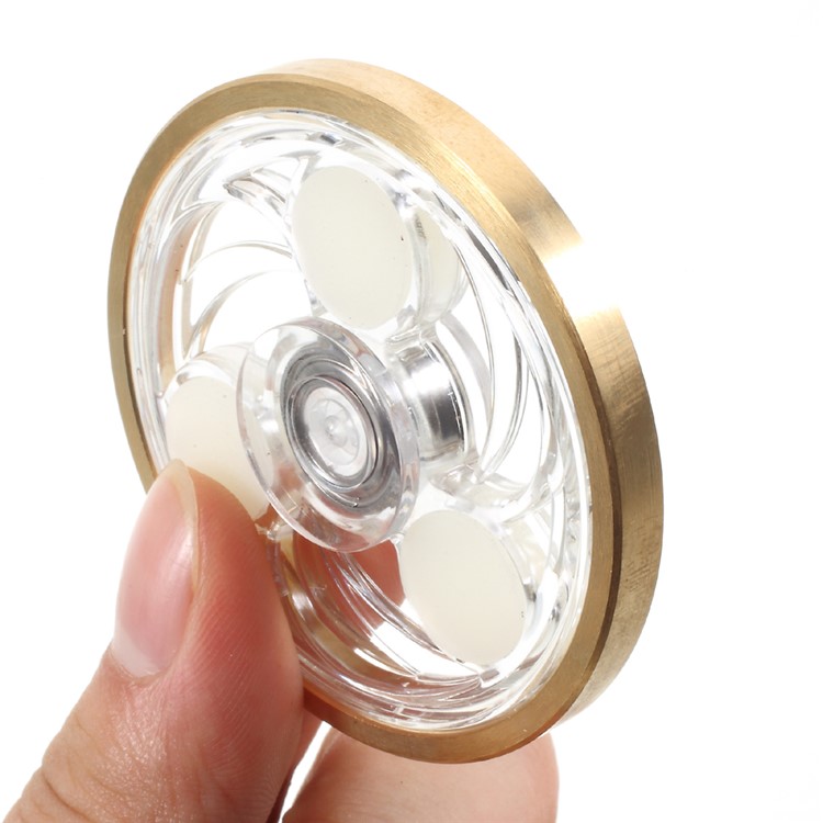 Transparent Round Fidget Spinner Luminous Finger Spinner Toy ADHD Focus Anxiety Relief Toys (CE/RoHS)-5