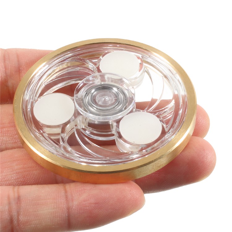 Transparent Round Fidget Spinner Luminous Finger Spinner Toy ADHD Focus Anxiety Relief Toys (CE/RoHS)-6