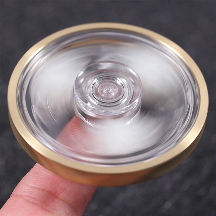CE/RoHS Round Clear PC Luminous ADHD Focus Finger Fidget Spinner Anxiety Relief Toy - Wheel Texture Edge-10