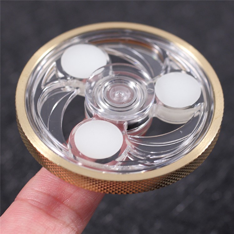 CE/RoHS Round Clear PC Luminous ADHD Focus Finger Fidget Spinner Anxiety Relief Toy - Wheel Texture Edge-11