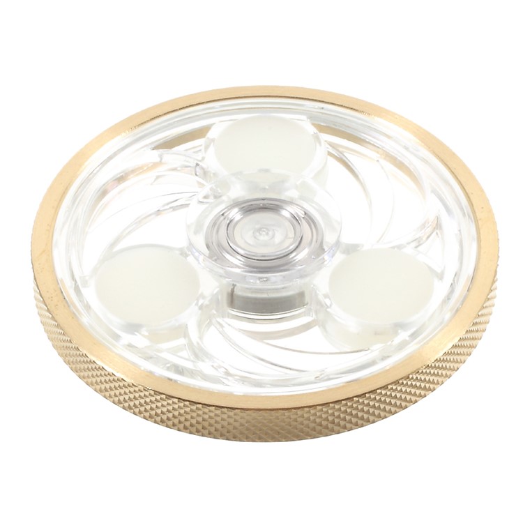 CE/RoHS Round Clear PC Luminous ADHD Focus Finger Fidget Spinner Anxiety Relief Toy - Wheel Texture Edge-2