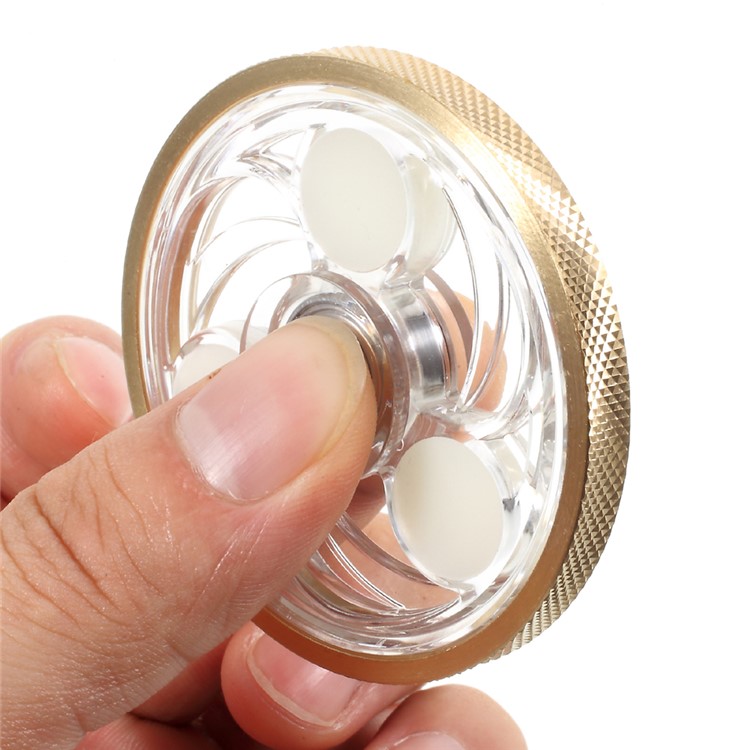 CE/RoHS Round Clear PC Luminous ADHD Focus Finger Fidget Spinner Anxiety Relief Toy - Wheel Texture Edge-6