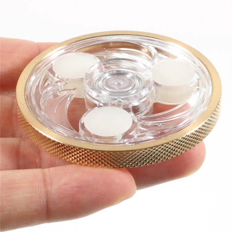 CE/RoHS Round Clear PC Luminous ADHD Focus Finger Fidget Spinner Anxiety Relief Toy - Wheel Texture Edge-7