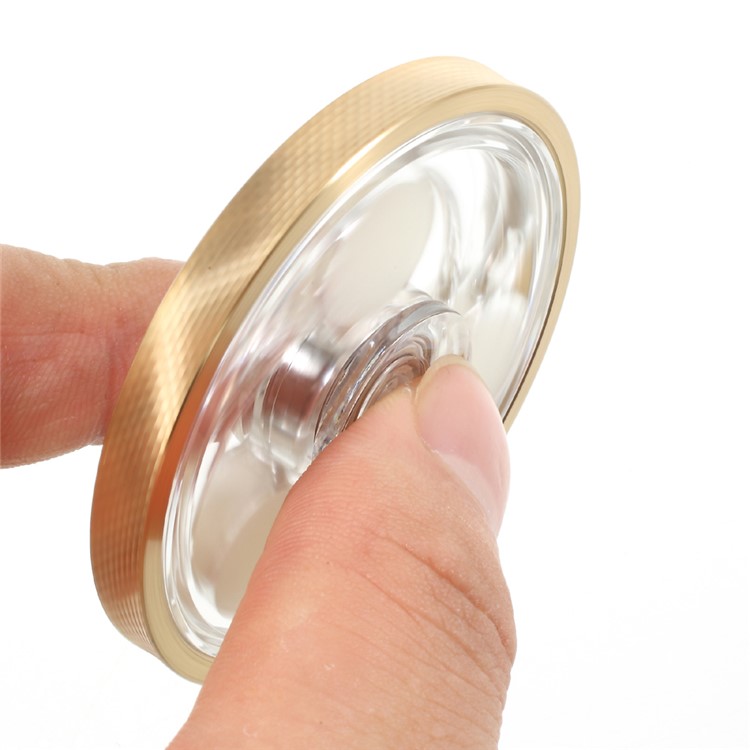 CE/RoHS Round Clear PC Luminous ADHD Focus Finger Fidget Spinner Anxiety Relief Toy - Wheel Texture Edge-8