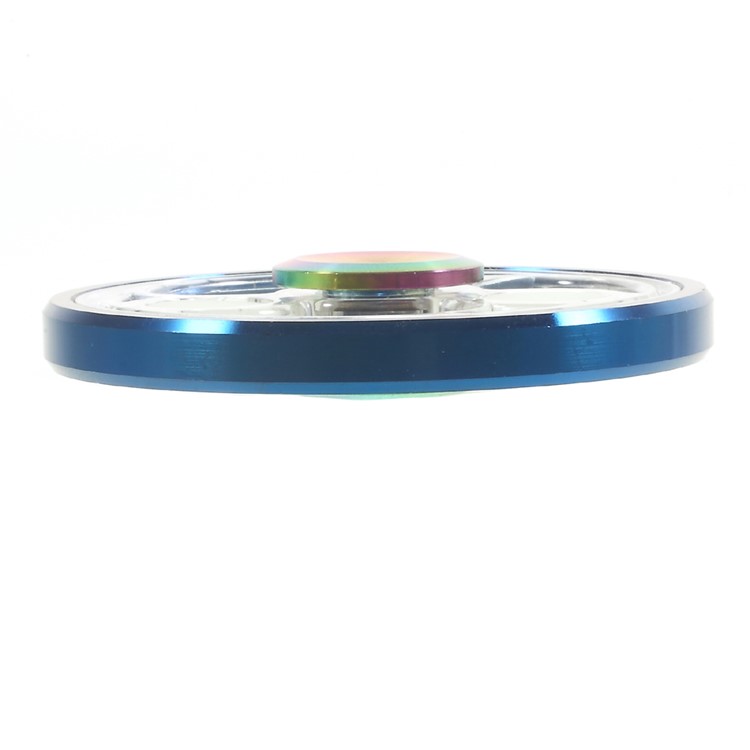 CE/RoHS Clear PC Luminous Round Finger Fidget Spinner ADHD Focus Anxiety Relief Toy - Blue Smooth Edge-5