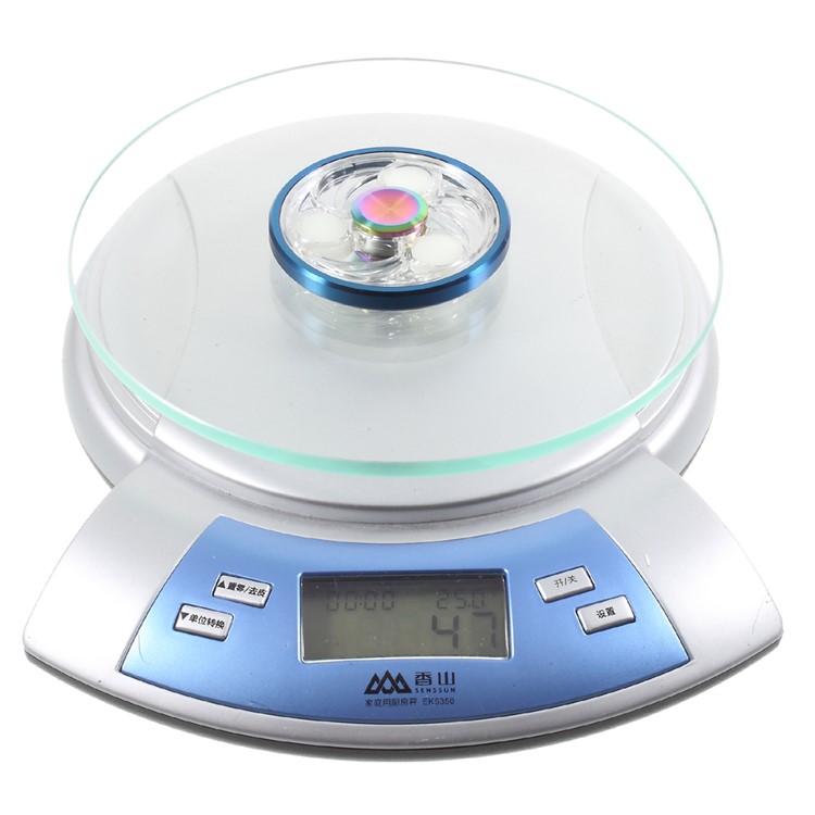 CE/RoHS Clear PC Luminous Round Finger Fidget Spinner ADHD Focus Anxiety Relief Toy - Blue Smooth Edge-9