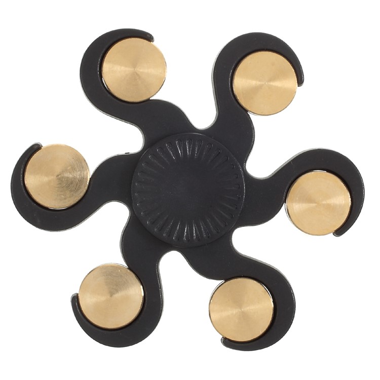 Six Leaves Shape Brass Rivet Fidget Finger Spinner EDC Toy-1