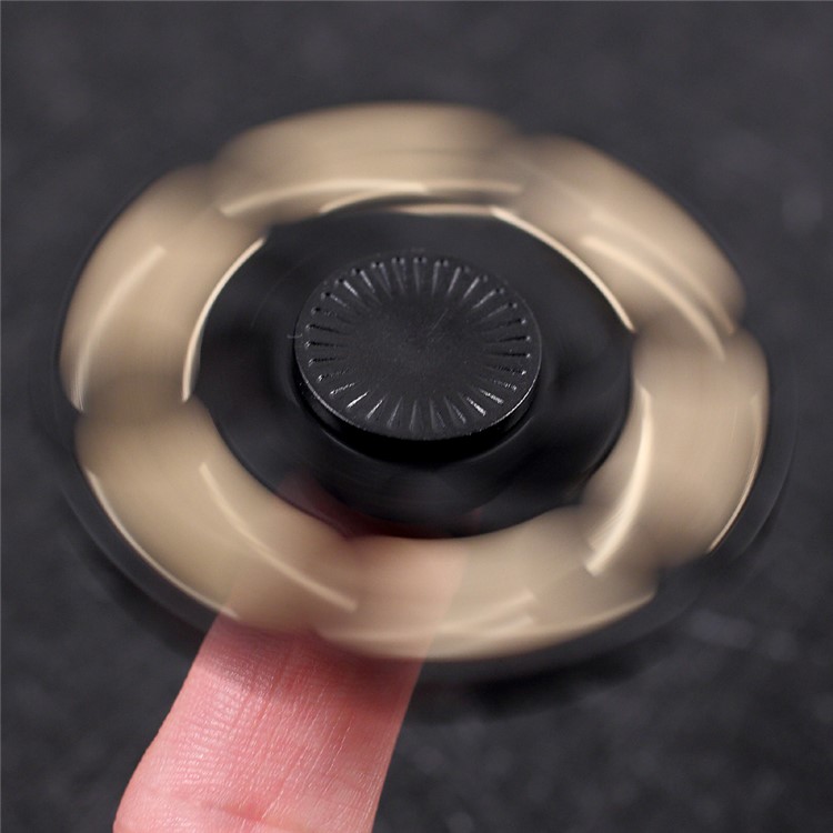 Six Leaves Shape Brass Rivet Fidget Finger Spinner EDC Toy-10