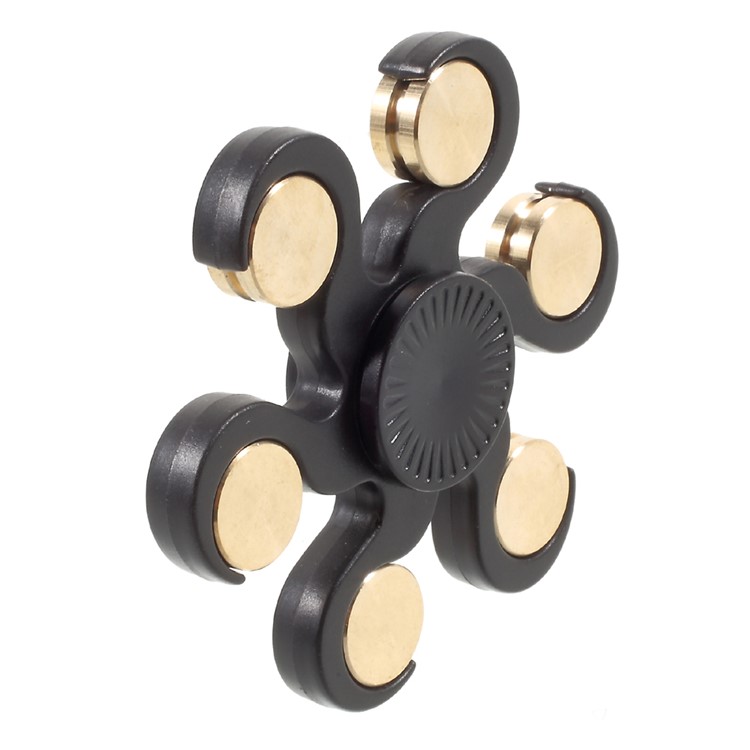 Six Leaves Shape Brass Rivet Fidget Finger Spinner EDC Toy-4