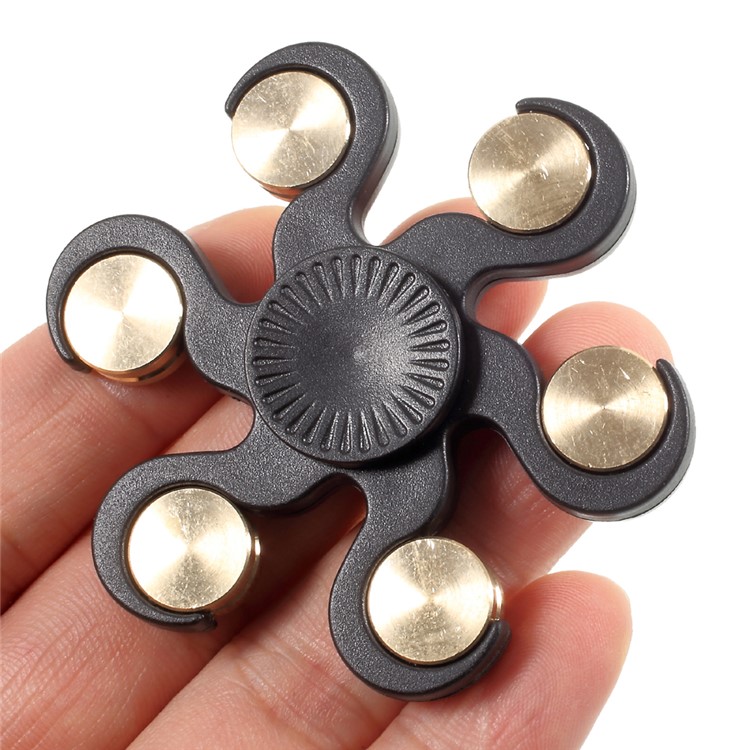 Six Leaves Shape Brass Rivet Fidget Finger Spinner EDC Toy-6