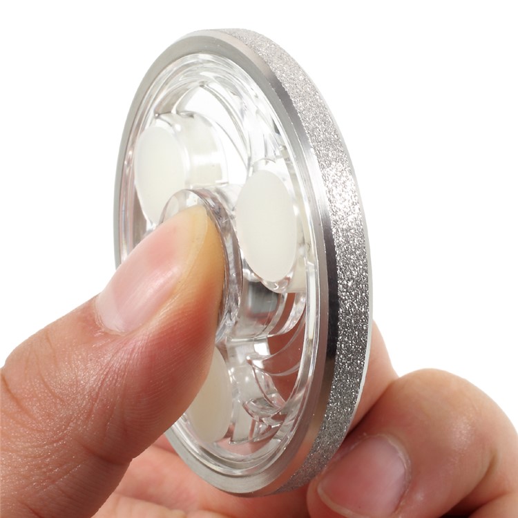 CE/RoHS Clear Round Luminous Silicone Finger Fidget Spinner Anxiety Relief ADHD Focus Toy - Sand-like Edge-6
