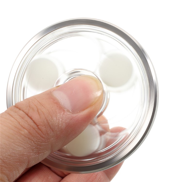 CE/RoHS Clear Round Luminous Silicone Finger Fidget Spinner Anxiety Relief ADHD Focus Toy - Sand-like Edge-7
