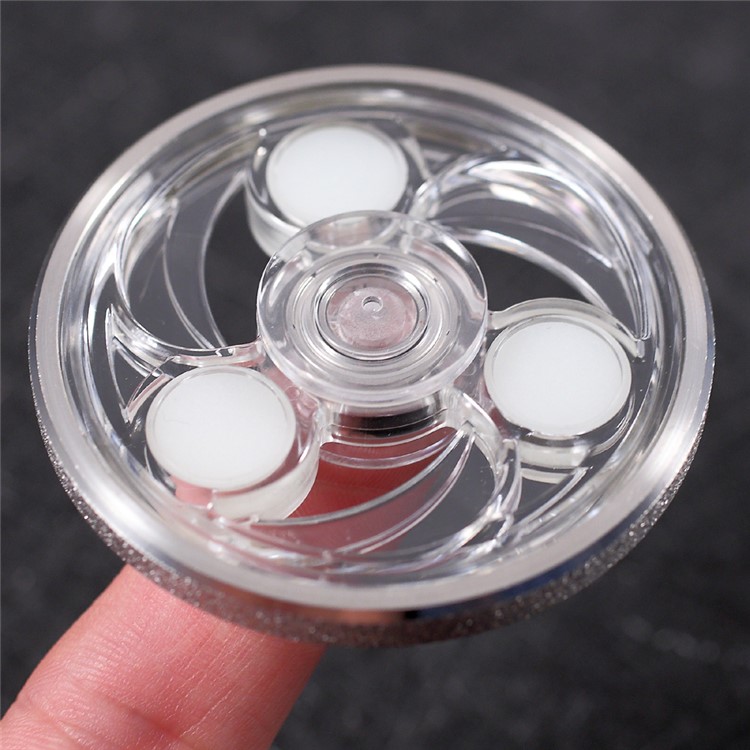 CE/RoHS Clear Round Luminous Silicone Finger Fidget Spinner Anxiety Relief ADHD Focus Toy - Sand-like Edge-9