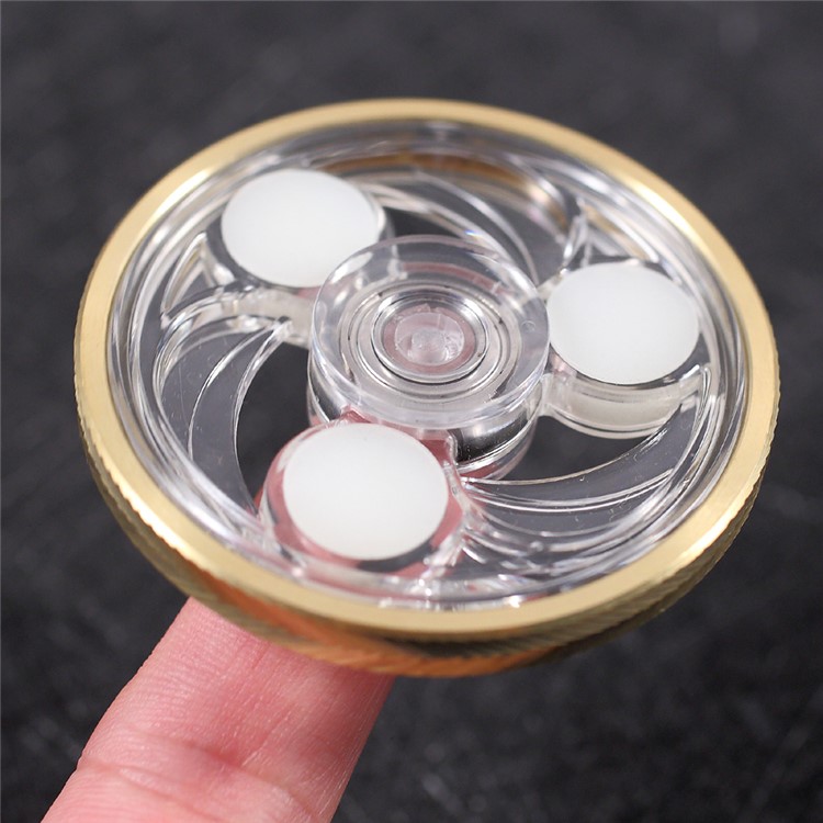 CE/RoHS Round Clear Luminous Finger Fidget Spinner Toy ADHD Focus Anxiety Relief Toys - Twill Edge-10