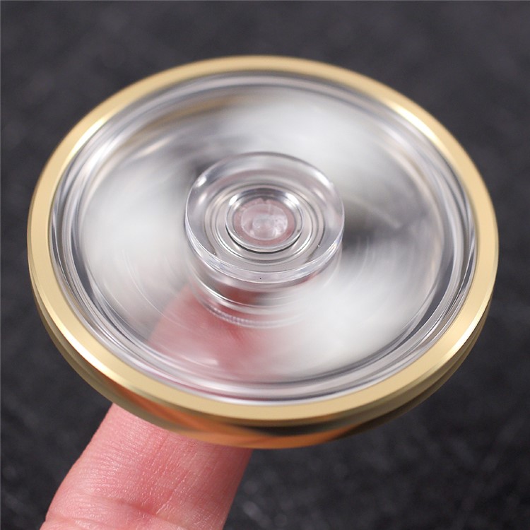 CE/RoHS Round Clear Luminous Finger Fidget Spinner Toy ADHD Focus Anxiety Relief Toys - Twill Edge-11