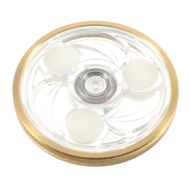CE/RoHS Round Clear Luminous Finger Fidget Spinner Toy ADHD Focus Anxiety Relief Toys - Twill Edge-2