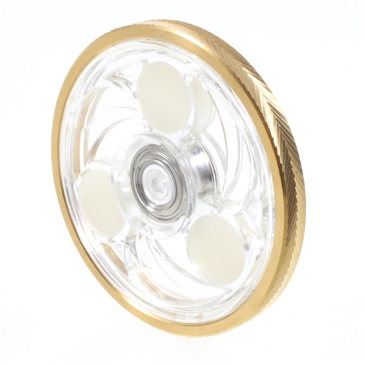 CE/RoHS Round Clear Luminous Finger Fidget Spinner Toy ADHD Focus Anxiety Relief Toys - Twill Edge-3