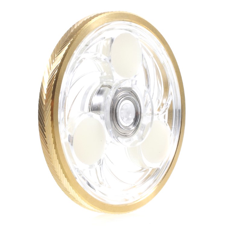 CE/RoHS Round Clear Luminous Finger Fidget Spinner Toy ADHD Focus Anxiety Relief Toys - Twill Edge-4