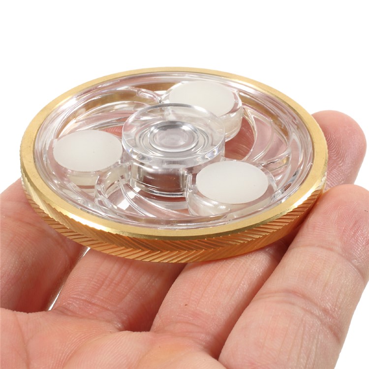 CE/RoHS Round Clear Luminous Finger Fidget Spinner Toy ADHD Focus Anxiety Relief Toys - Twill Edge-6