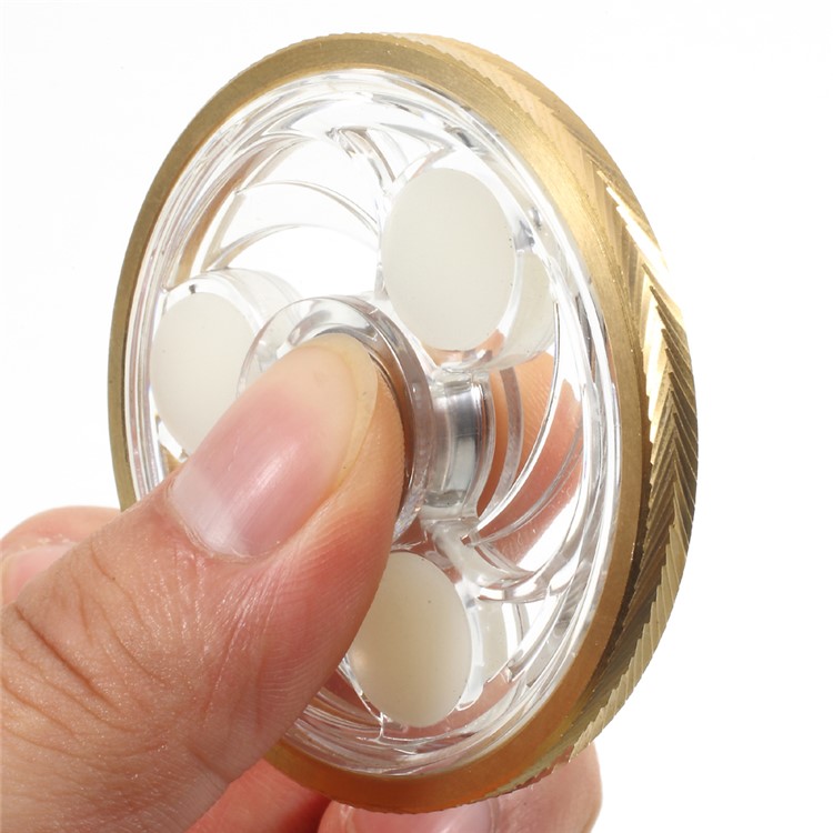CE/RoHS Round Clear Luminous Finger Fidget Spinner Toy ADHD Focus Anxiety Relief Toys - Twill Edge-7