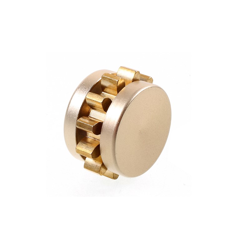 Mini Gear Fidget Spinner Aluminum Alloy Finger Spinner Stress Reducer for ADD ADHD - Gold-4