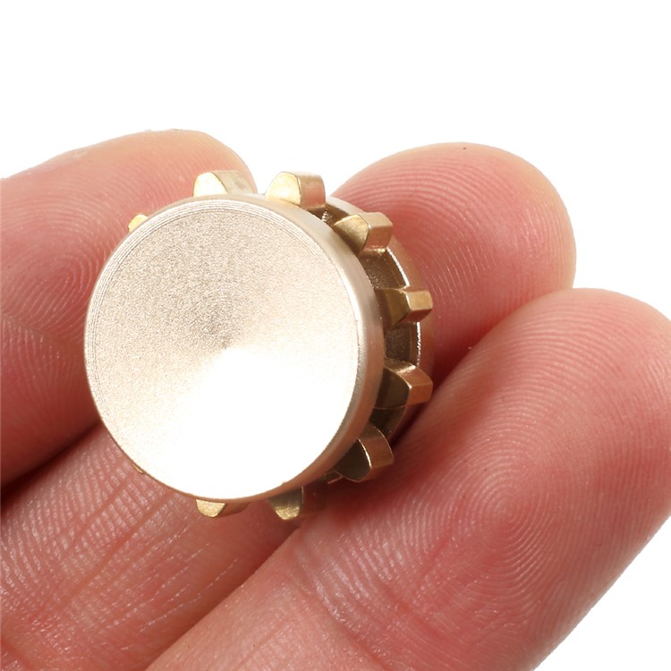 Mini Gear Fidget Spinner Aluminum Alloy Finger Spinner Stress Reducer for ADD ADHD - Gold-6