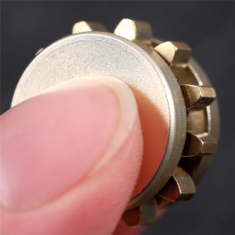 Mini Gear Fidget Spinner Aluminum Alloy Finger Spinner Stress Reducer for ADD ADHD - Gold-9