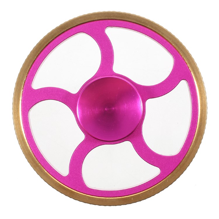 Wheel Pattern with Skid-proof Edges EDC Hand Spinner Fidget Toy Anxiety Stress Relief - Rose-1