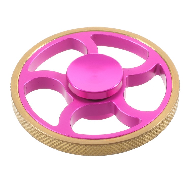 Wheel Pattern with Skid-proof Edges EDC Hand Spinner Fidget Toy Anxiety Stress Relief - Rose-2