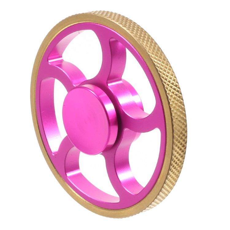 Wheel Pattern with Skid-proof Edges EDC Hand Spinner Fidget Toy Anxiety Stress Relief - Rose-3