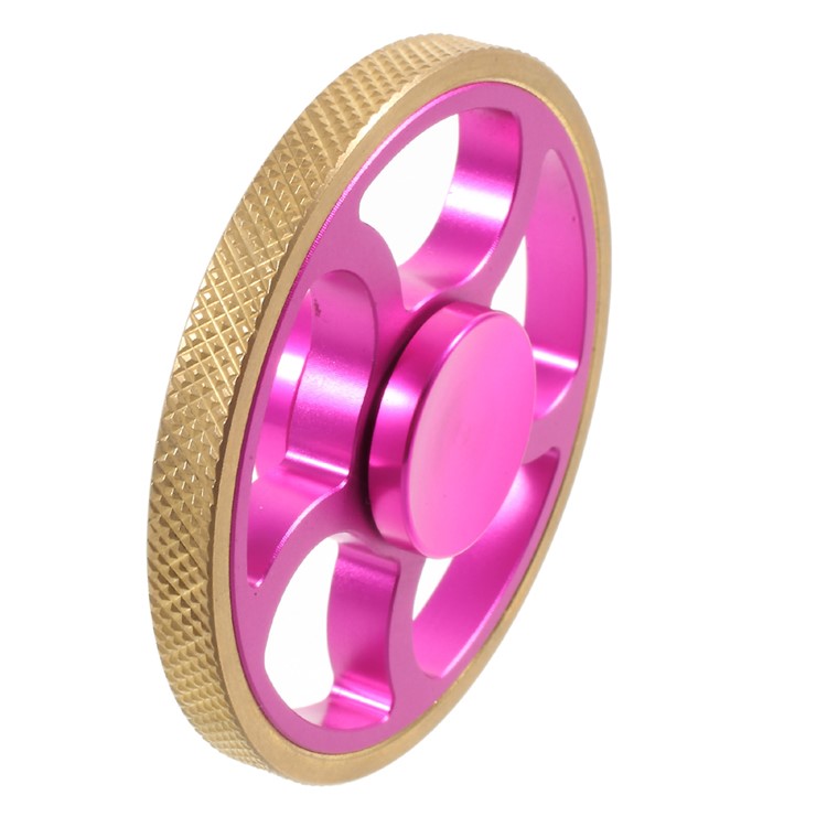 Wheel Pattern with Skid-proof Edges EDC Hand Spinner Fidget Toy Anxiety Stress Relief - Rose-4