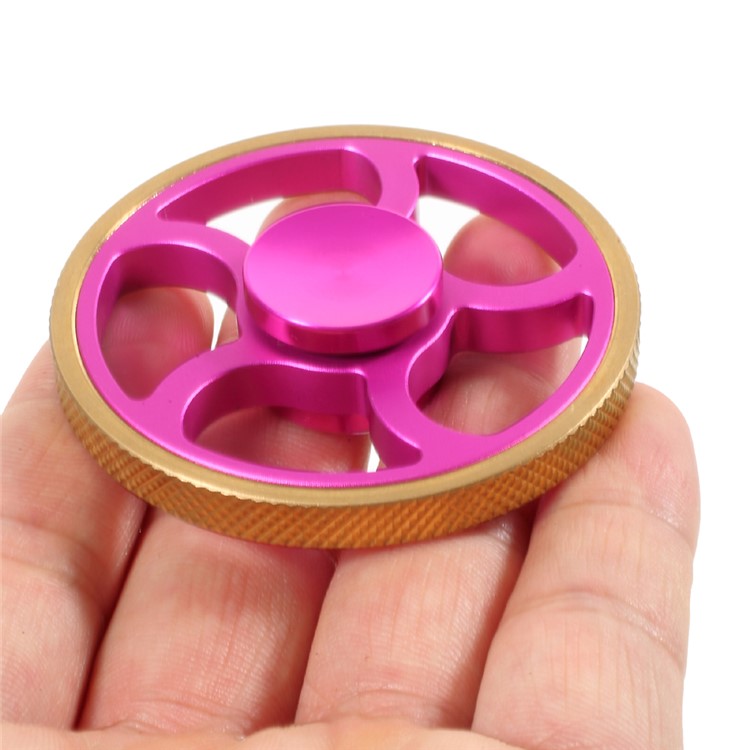 Wheel Pattern with Skid-proof Edges EDC Hand Spinner Fidget Toy Anxiety Stress Relief - Rose-5
