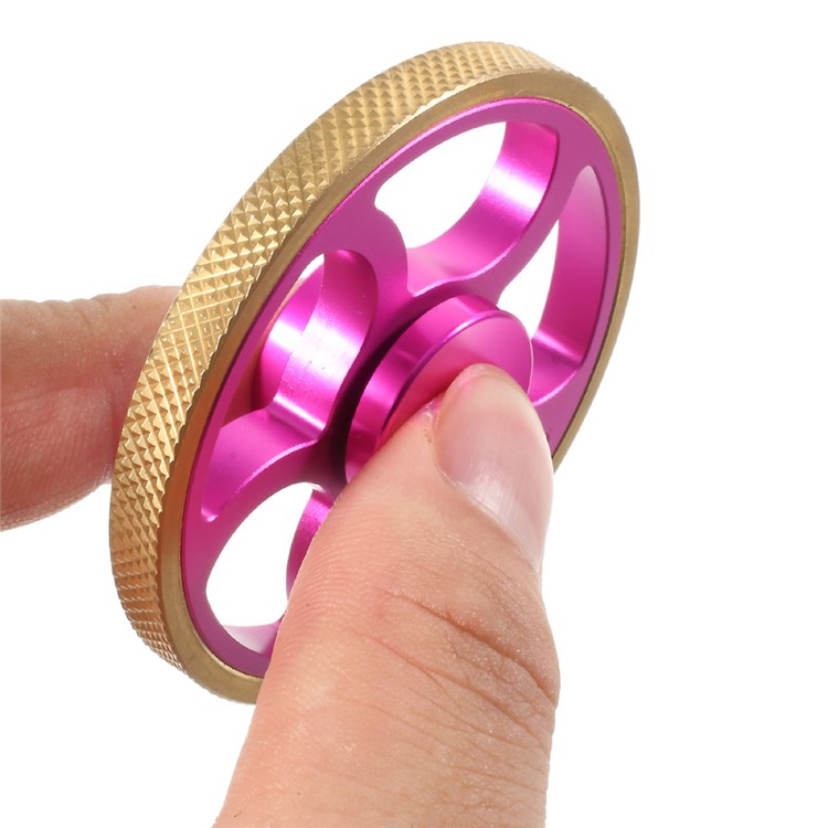 Wheel Pattern with Skid-proof Edges EDC Hand Spinner Fidget Toy Anxiety Stress Relief - Rose-6