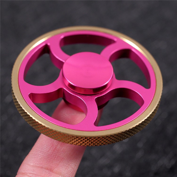 Wheel Pattern with Skid-proof Edges EDC Hand Spinner Fidget Toy Anxiety Stress Relief - Rose-7
