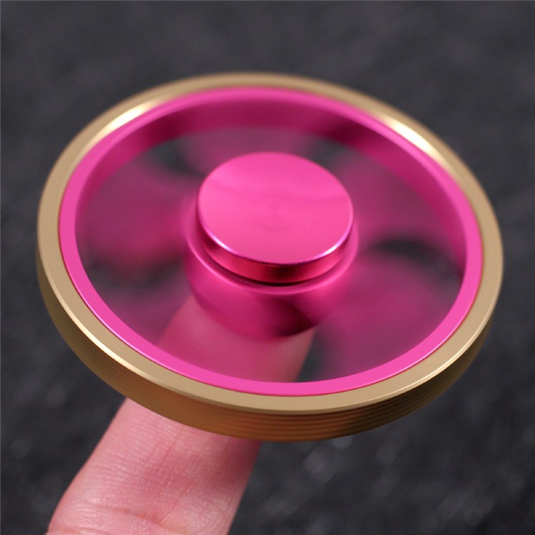 Wheel Pattern with Skid-proof Edges EDC Hand Spinner Fidget Toy Anxiety Stress Relief - Rose-8