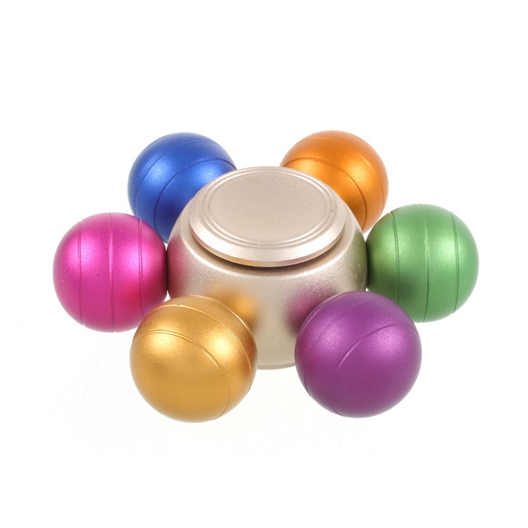 Zinc Alloy Six-arm Balls Colorful Fidget Spinner Stress Reducer Finger Toy-5