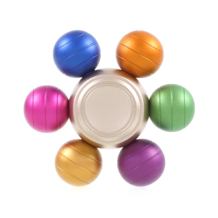 Zinc Alloy Six-arm Balls Colorful Fidget Spinner Stress Reducer Finger Toy-6